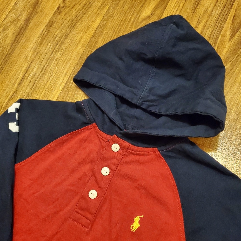 Polo Ralph Lauren‎ Hoodie Boys 8 Kids Blue Red Rugby Style Preppy